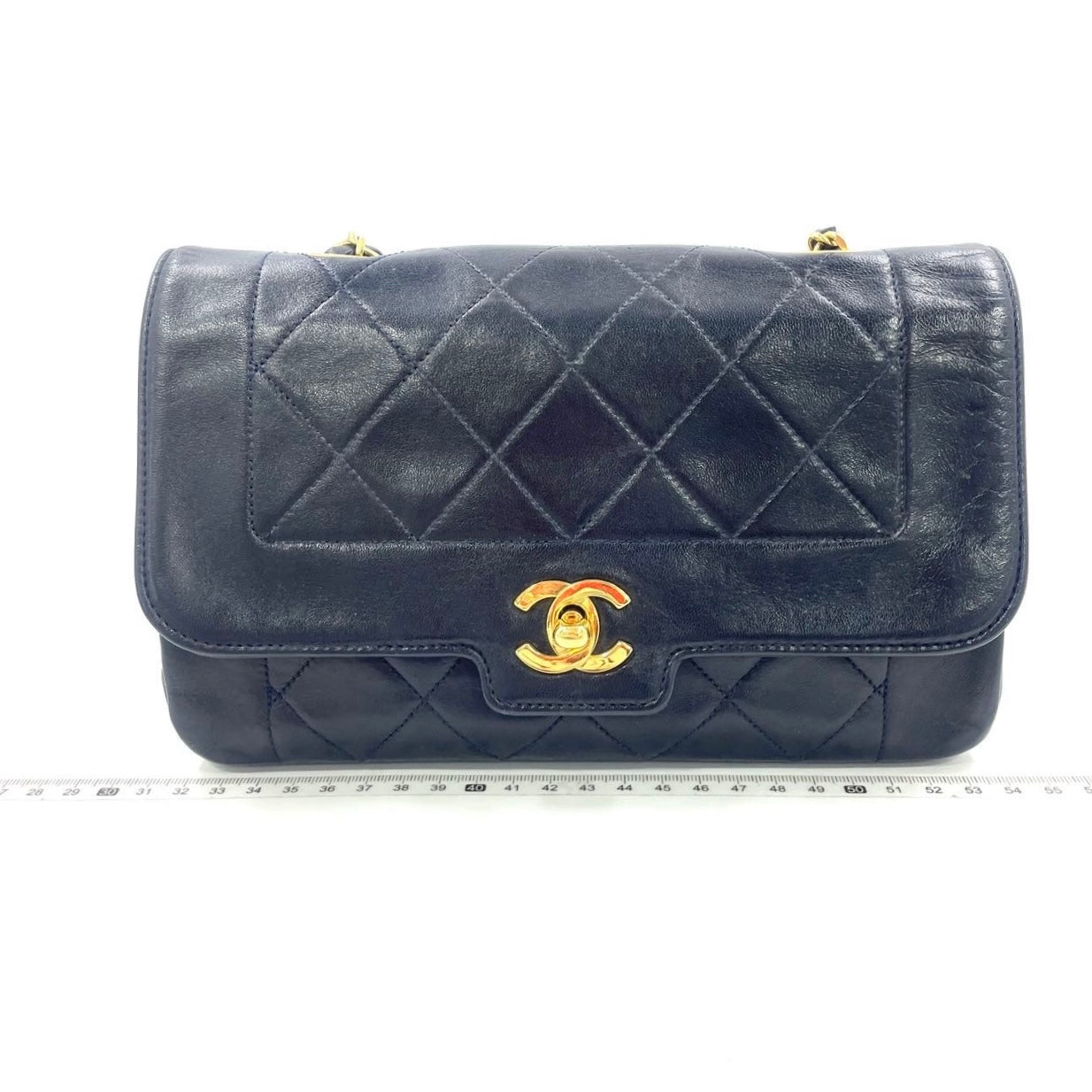 Chanel Diana CC Flap Bag Small   Black Lambskin Leather with 24k Gold HW, 1989-1991