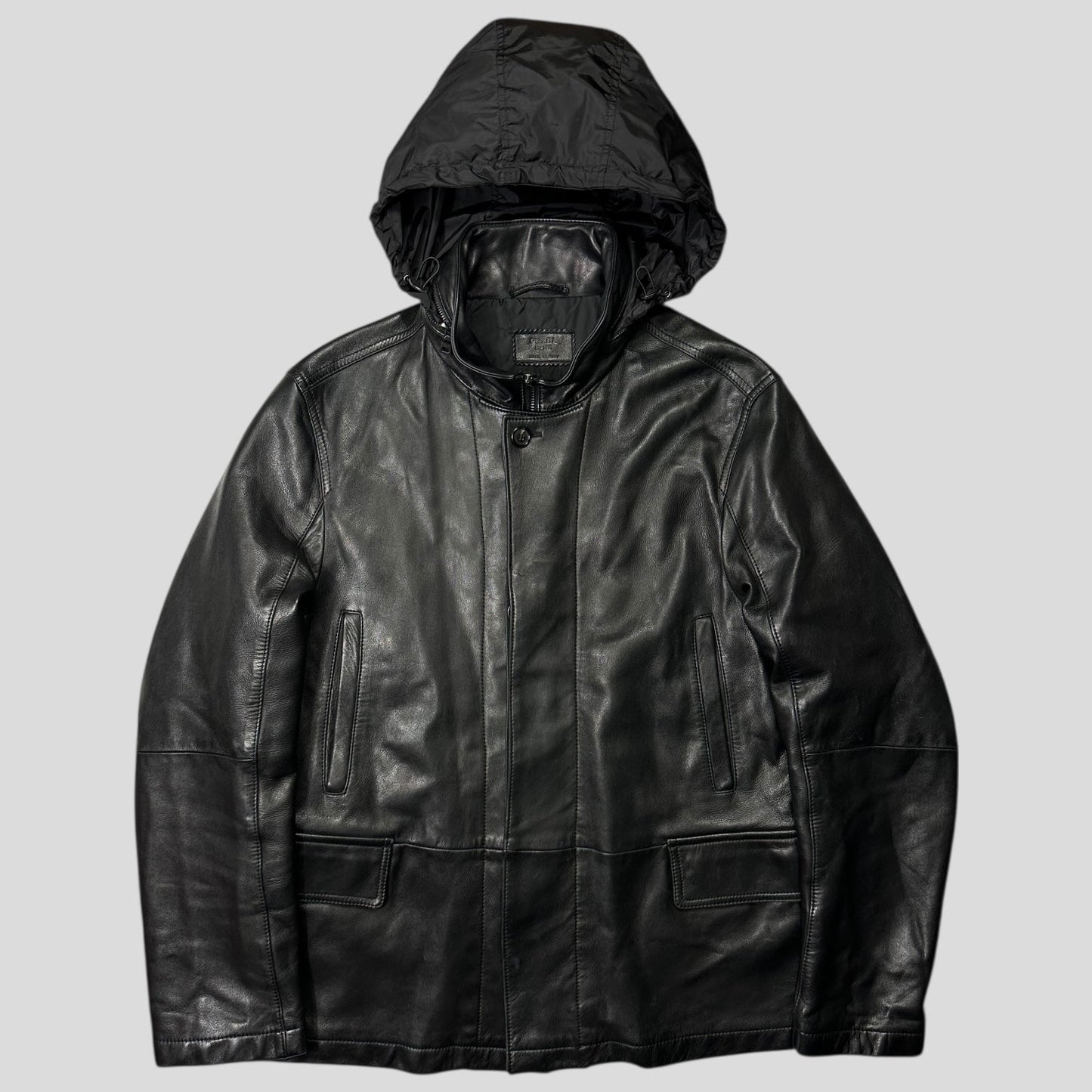 Prada Milano 00’s Calf Leather and Nylon Padded Technical Jacket - IT54 (L)