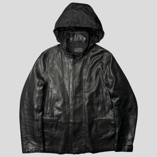 Prada Milano 00’s Calf Leather and Nylon Padded Technical Jacket - IT54 (L)