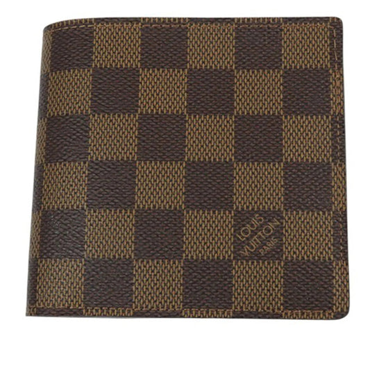 Brown Louis Vuitton Damier Ebene Marco Wallet