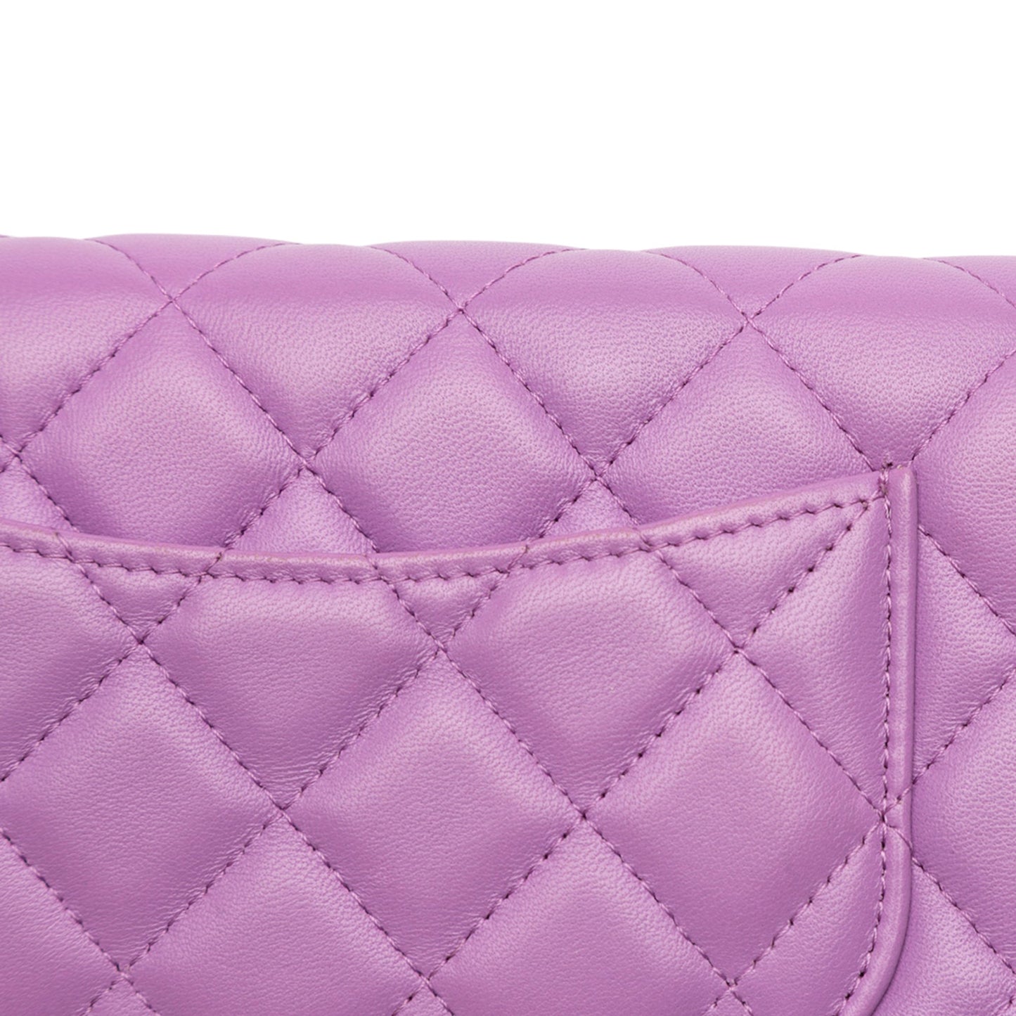Purple Chanel CC Quilted Lambskin Wallet on Chain Crossbody Bag
