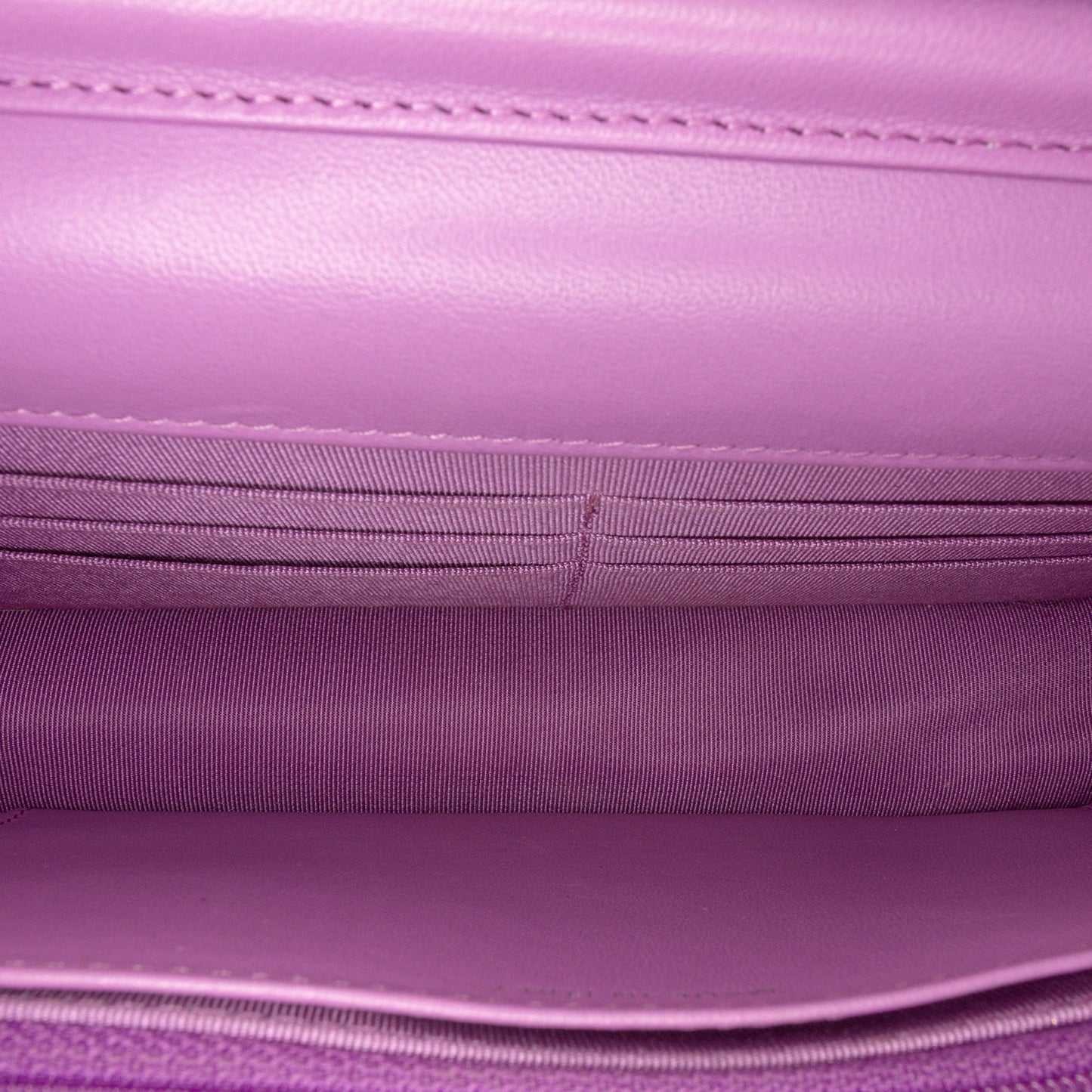 Purple Chanel CC Quilted Lambskin Wallet on Chain Crossbody Bag