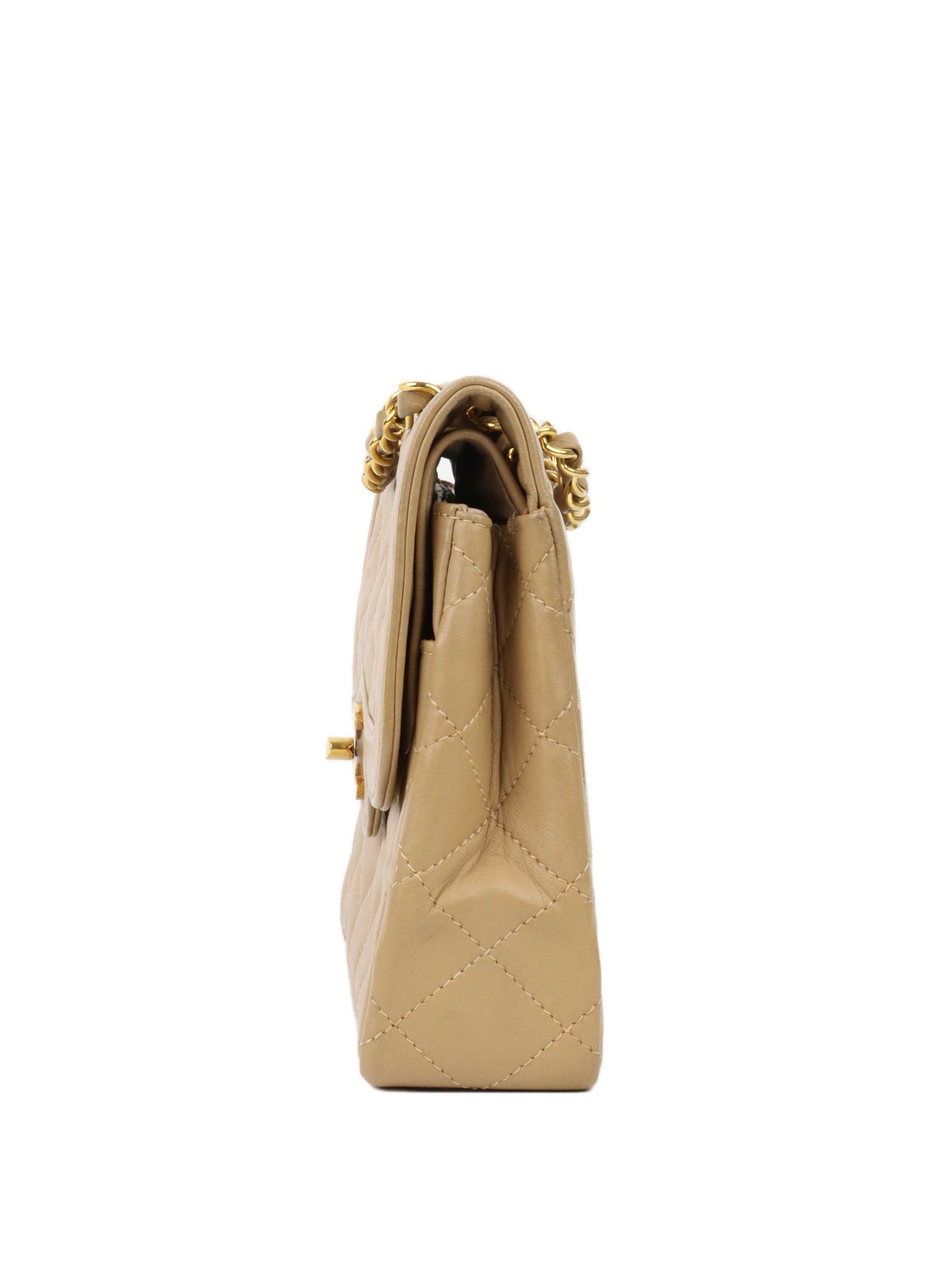 Chanel   Two Toned Beige Flap Bag.