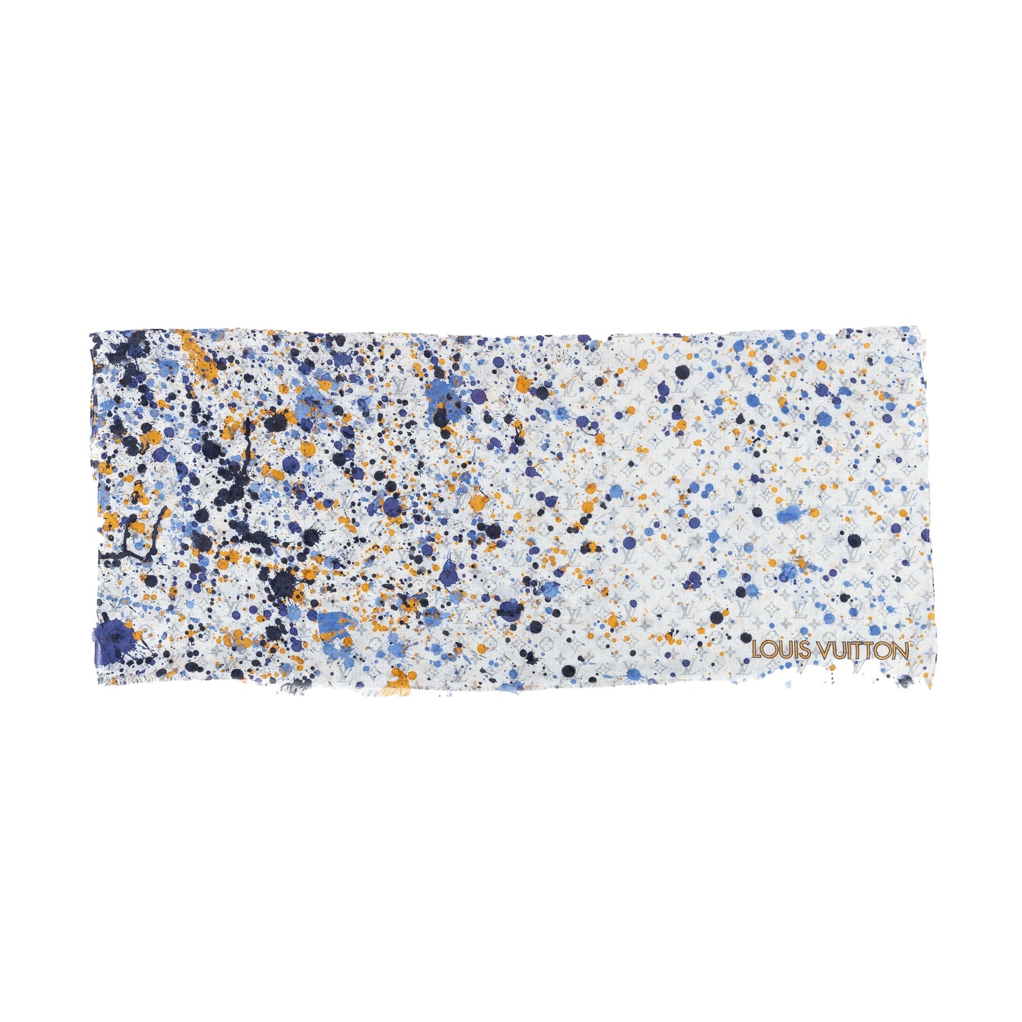 LOUIS VUITTON Louis Vuitton Silk Monogram Paint Splash Square Scarf