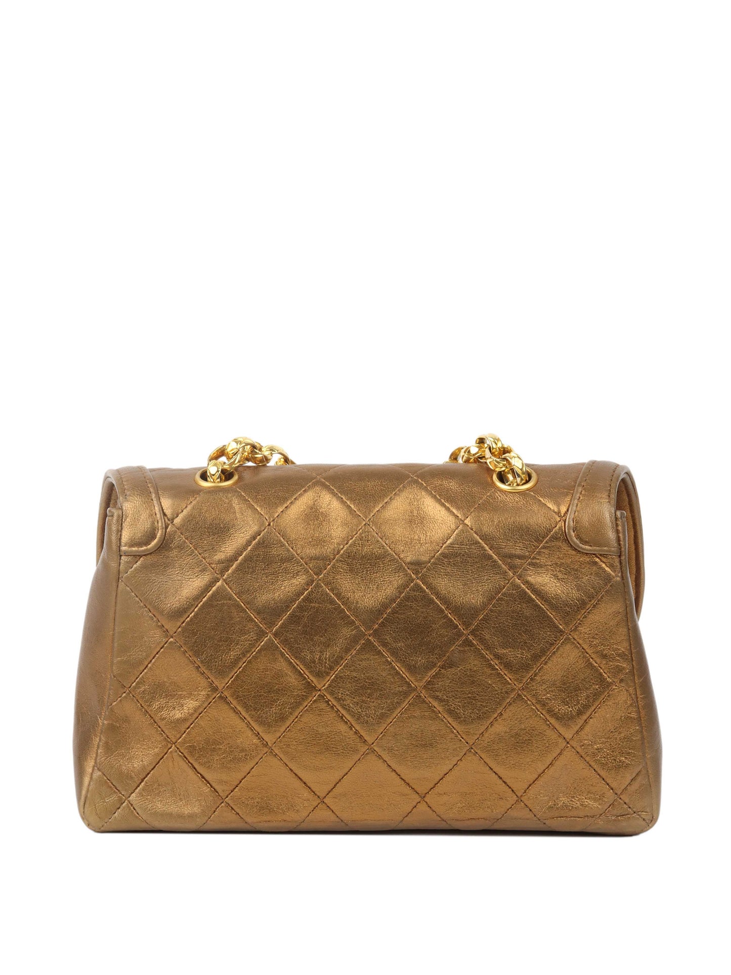 Chanel Gold Matellic   Chain Bag.