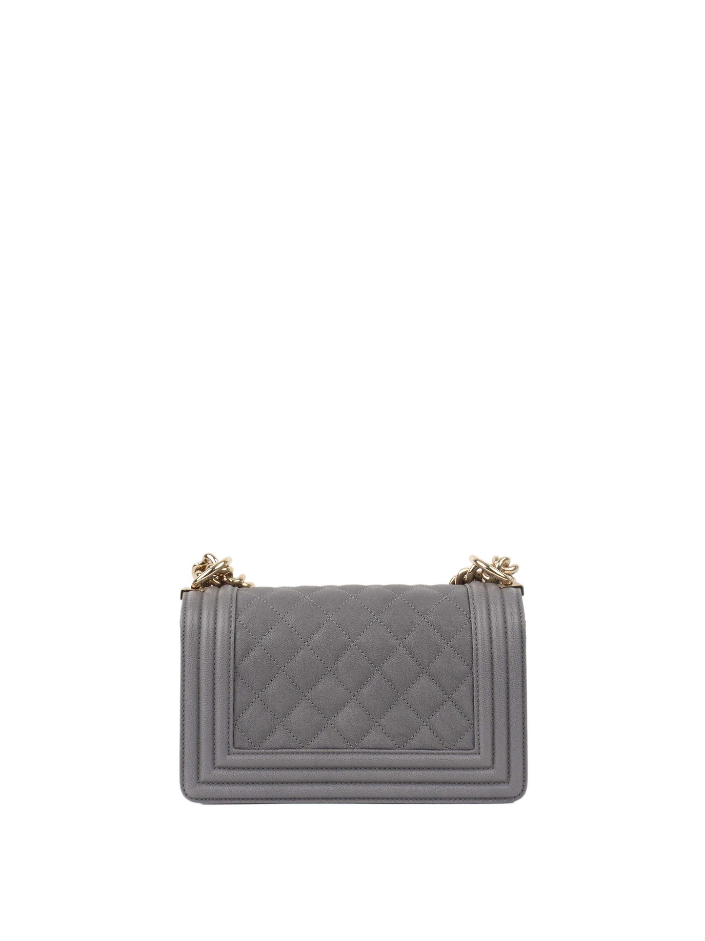 Chanel Small Caviar Grey Boy Bag LGHW