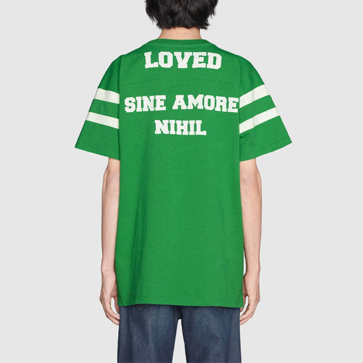 GUCCI SS21 1921 Series To Hug a Snake Alphabet Printing Short Sleeve Green 655459-XJDJP-3521