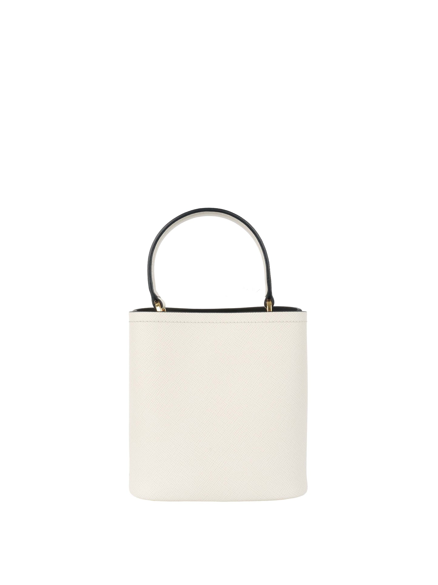 Prada Small Saffiano White Panier Bag.