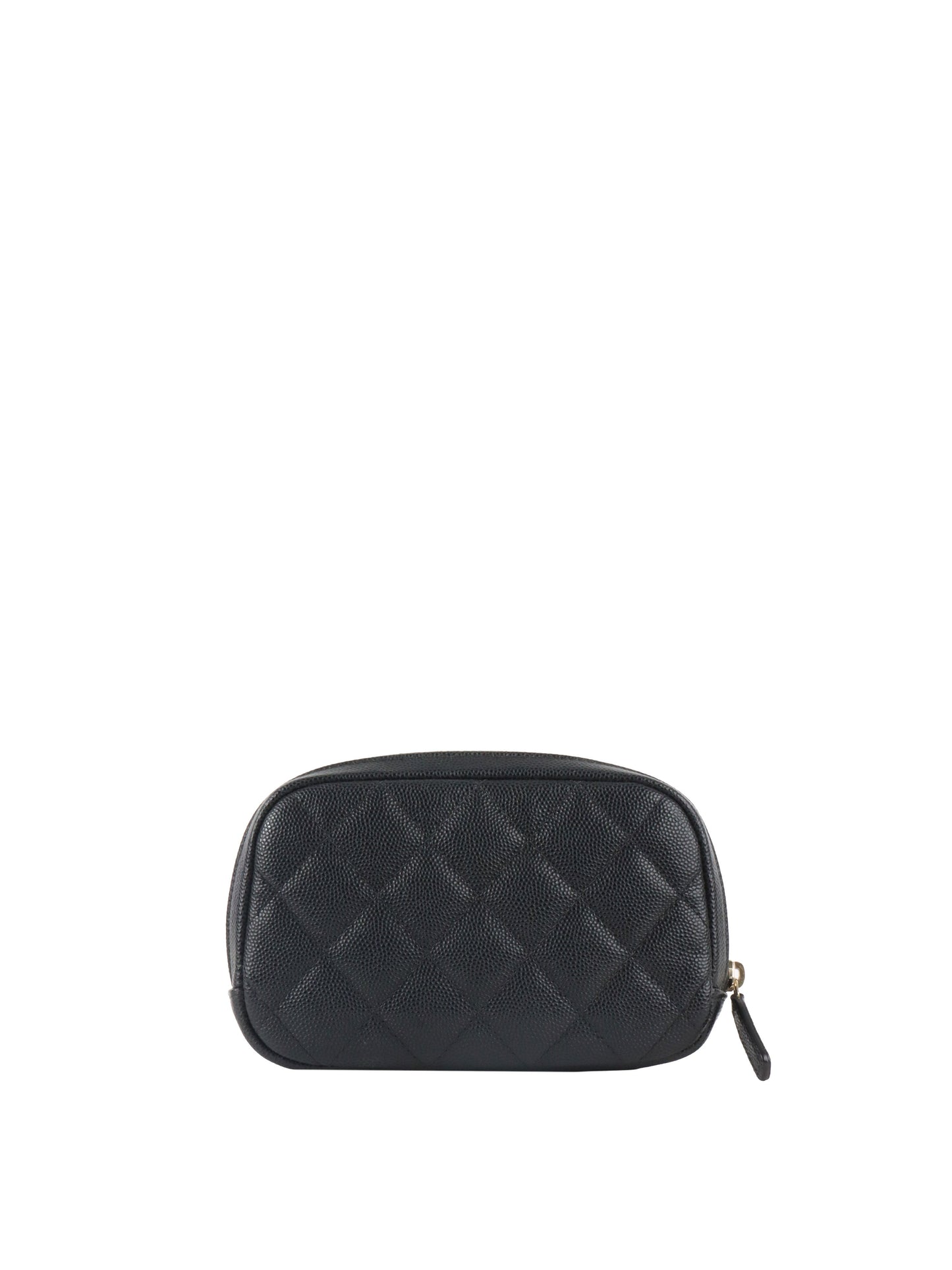 Chanel Small Black Caviar Quilted Cosmetic Pouch