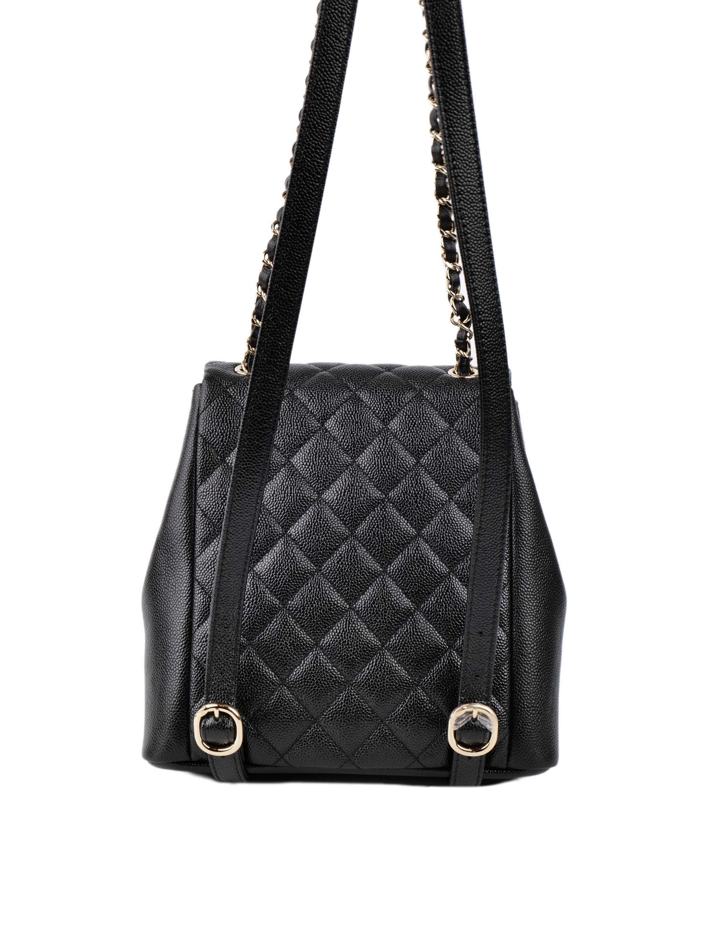 Chanel Black Caviar Duma Backpack.