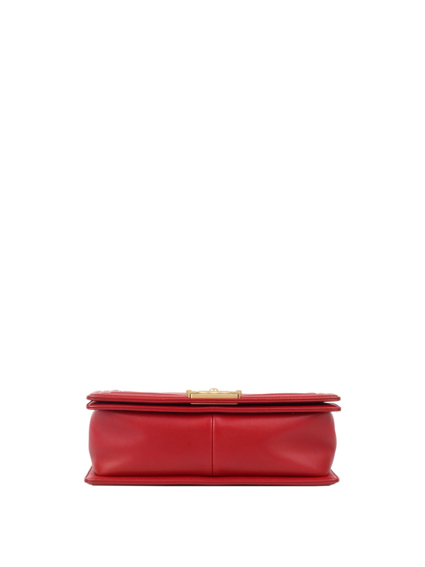 Chanel Medium Red Chevron Boy Bag in Lambskin GHW