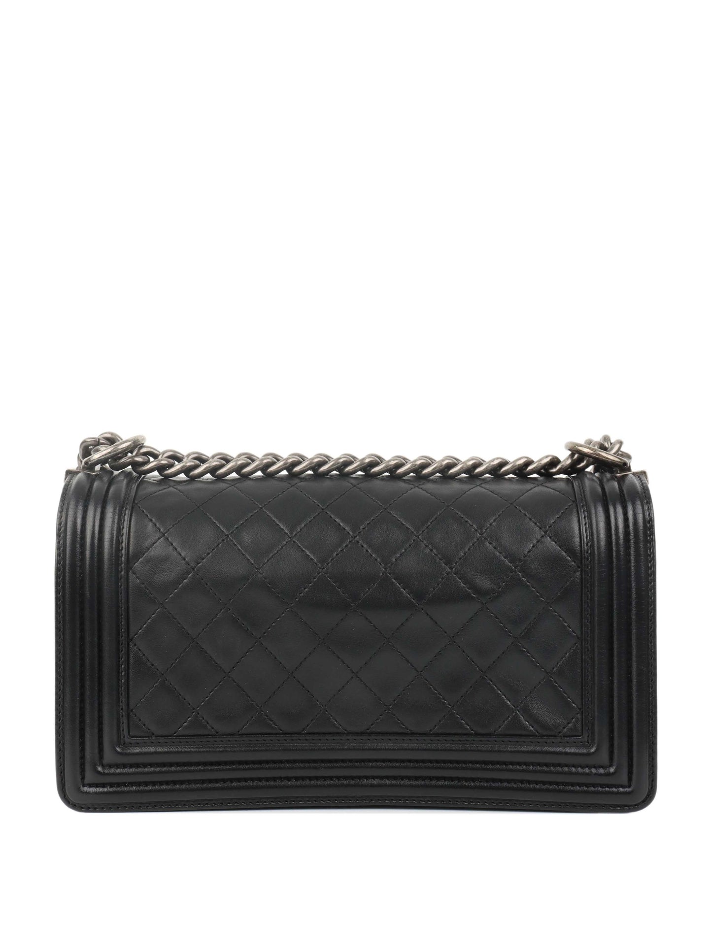 Chanel Black Medium Lambskin Boy Bag.
