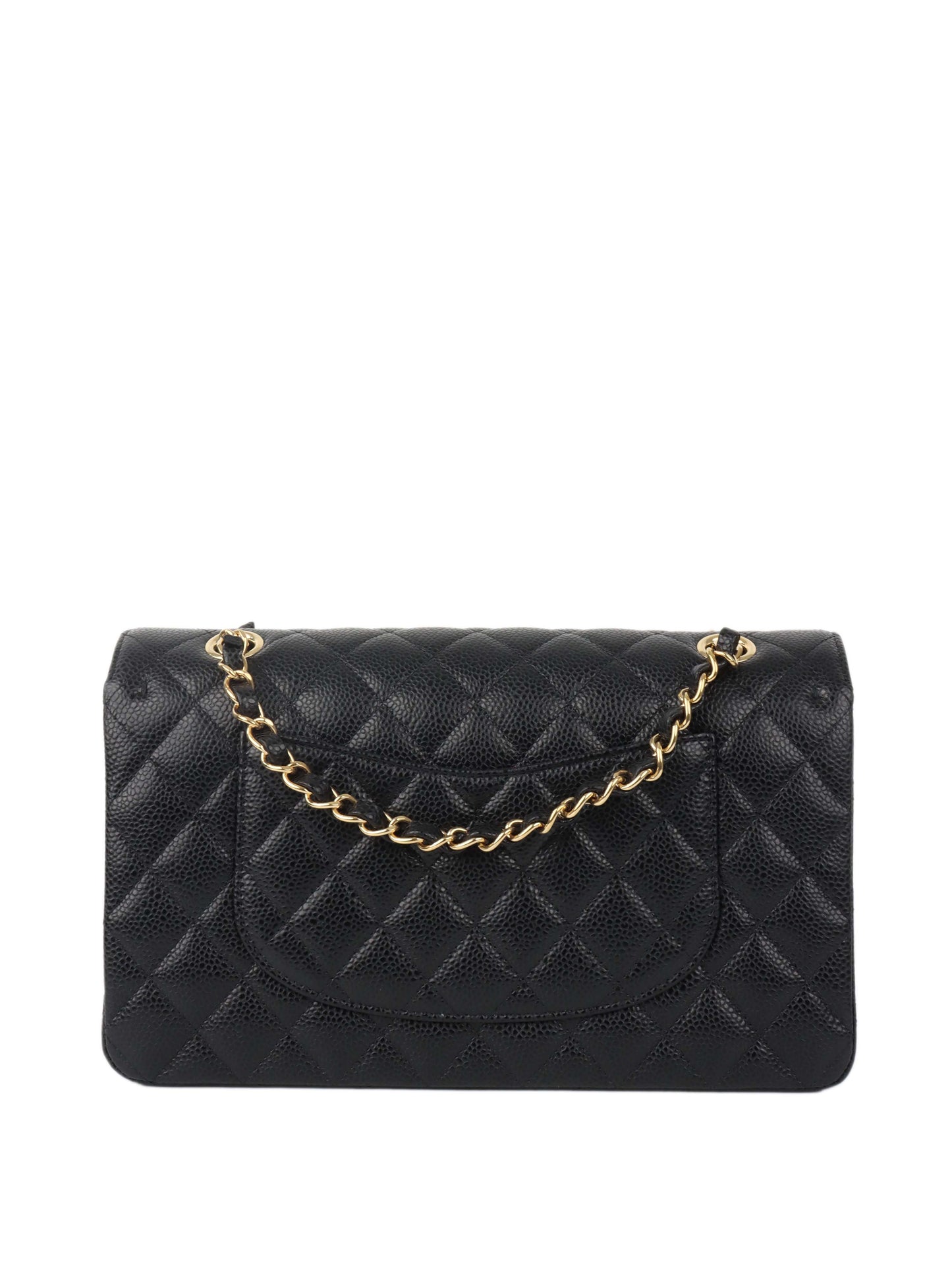 Chanel Black Medium Caviar Classic Flap GHW.