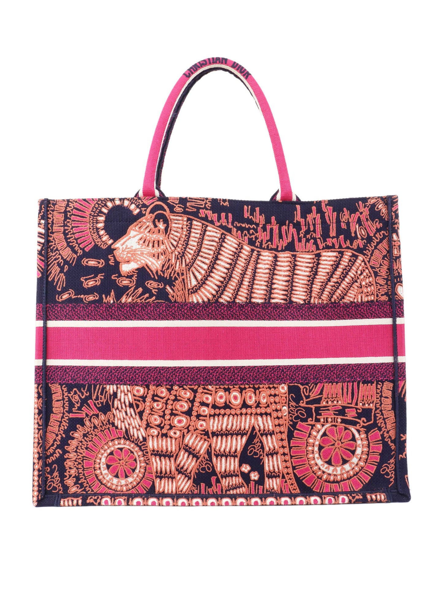 Dior Limited Edition Animal Embroidered Large Book Tote.