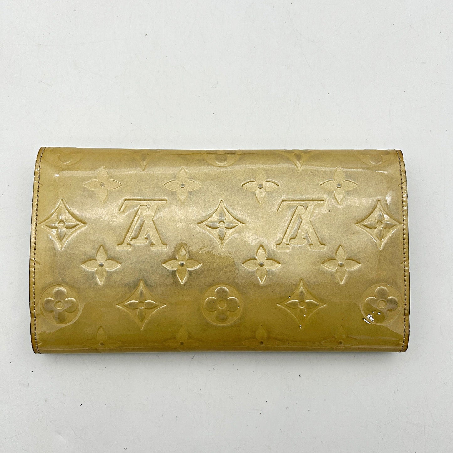 Louis Vuitton Louis Vuitton Long Wallet Monogram Vernis Portefeuille Sarah Patent Leather Beige Women's lv8809bd
