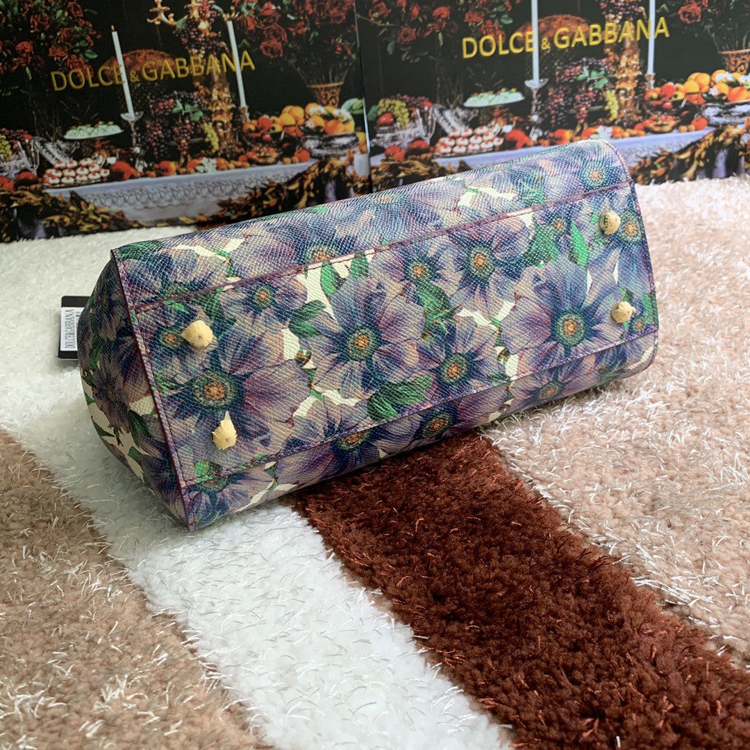 Top Quality MeTop Qualityum Sicily Handbag Unique Print Motifs Muticolour For Women 10.2in/26cm Top Quality