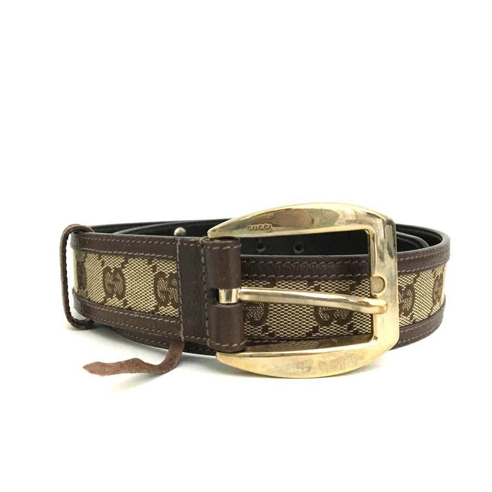 brown Guccissima leather belt with a gold G buckle