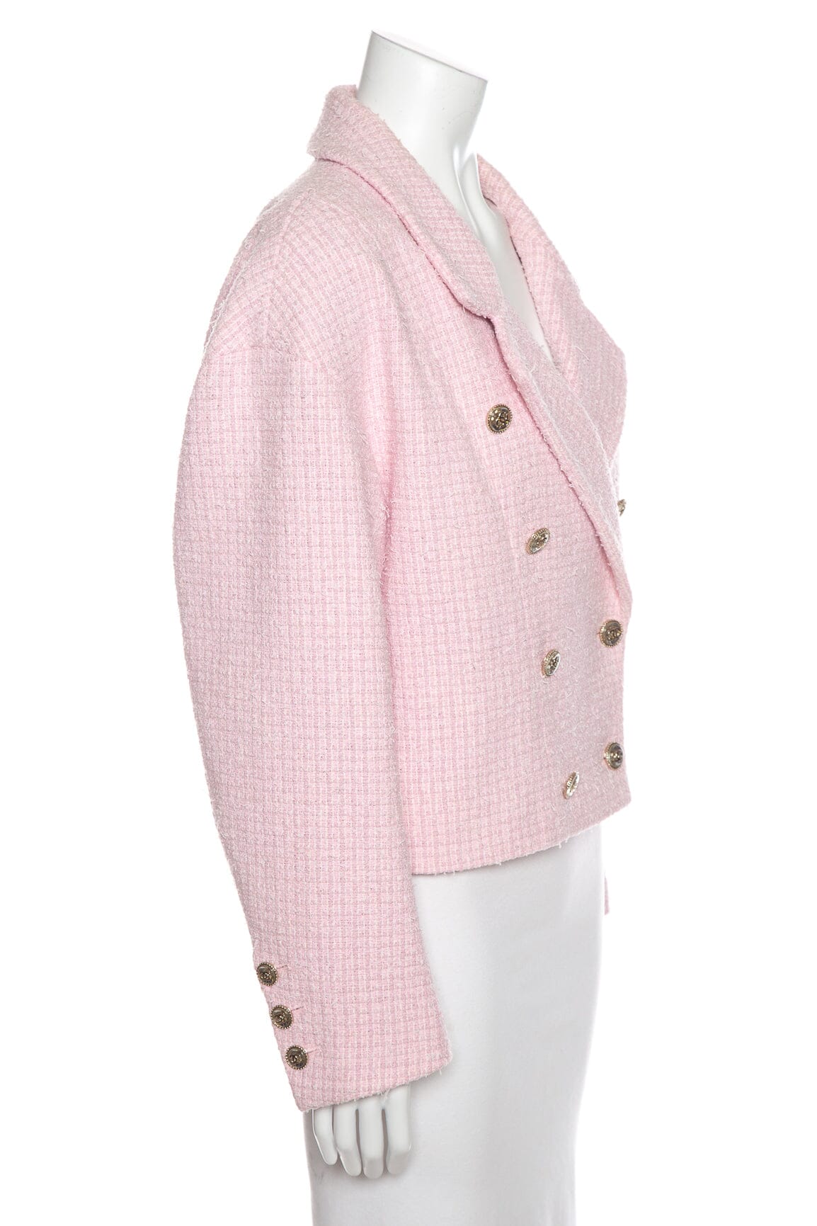 Chanel   2001 Spring Pale Pink Tweed Jacket SZ 40
