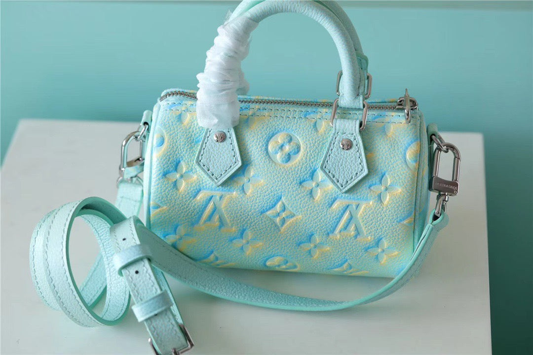Top Quality Nano Speedy Monogram Empreinte Vert D’eau Green For Women,  Shoulder And Crossbody Bags 16cm/6.3in Top Quality 