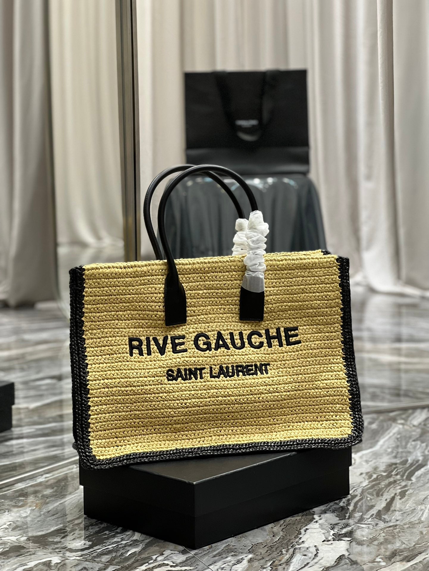 YSSL Rive Gauche Tote Bag In RafTop QualityTop Qualitya For Women 18.9in/48cm YSL 685742GAAAG2099