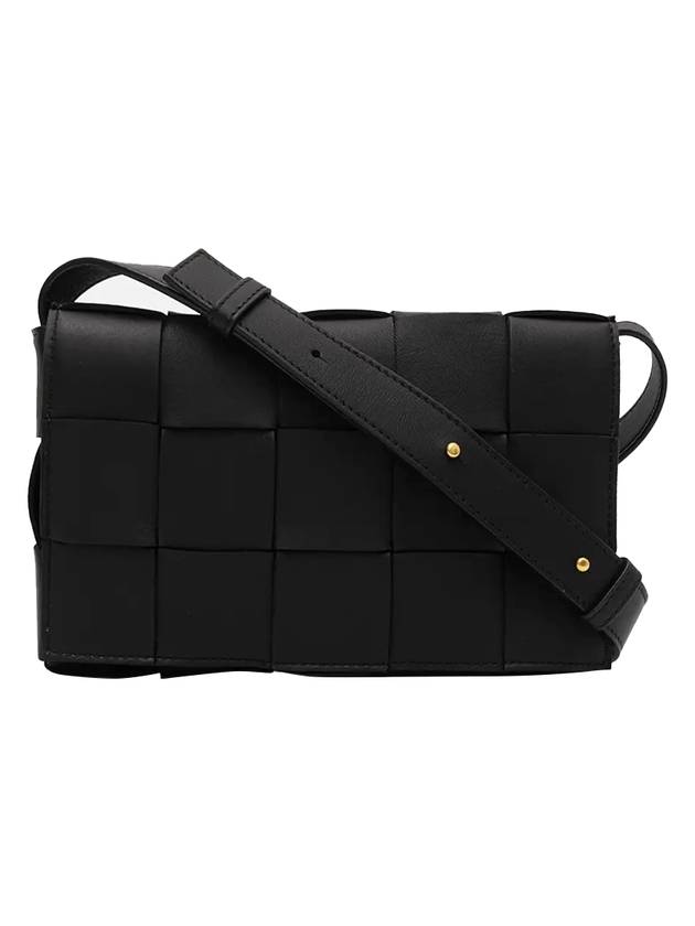 Luxury Bottega Veneta Intrecciato Cassette Cross Bag Black