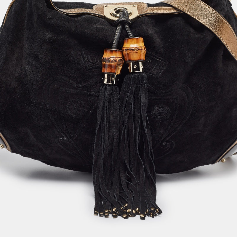 Gucci  Hysteria Embossed Suede Large Indy Hobo