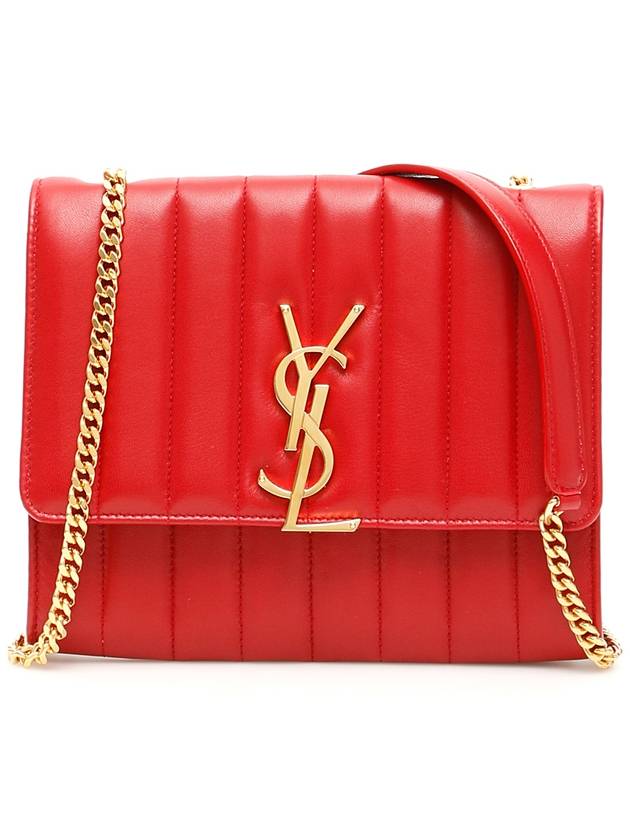 Luxury Saint Laurent Trending 2025 Monogram Vicky Mini Shoulder Bag Red
