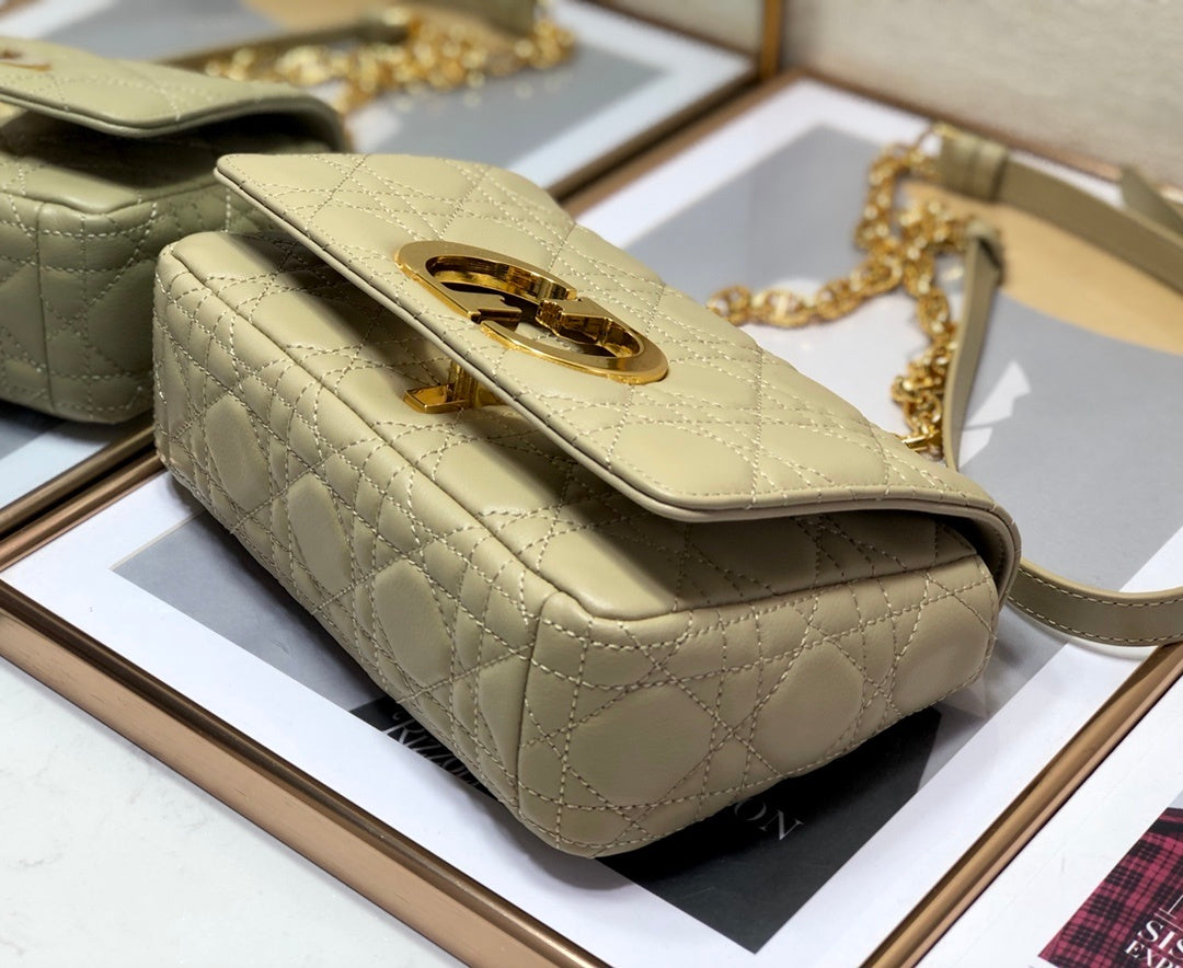 Top Quality Small Caro Bag Beige For Women 8in/20cm CD M9241UWHC_M39U