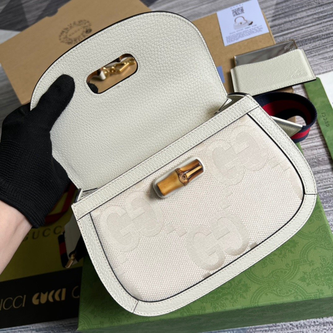 gg Bamboo 1947 Medium  Top Handle Bag White For Women, Women’s Bags 10in/26cm gg