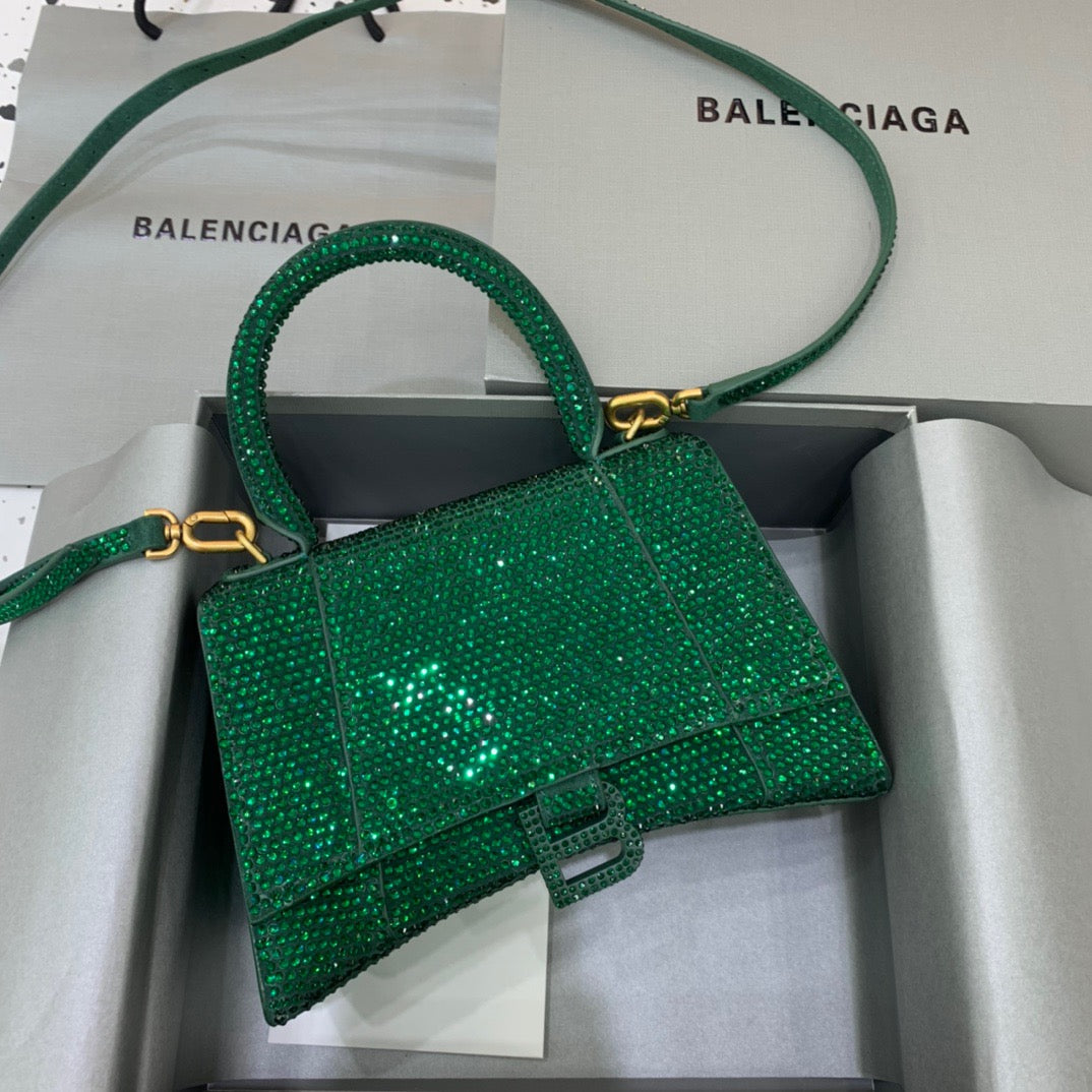 Top Quality Hourglass Small Handbag In Green, For Women,  Bags 9in/23cm