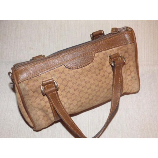 Gucci   Shades Of Brown W Small G Logo Leather Suede Satchel