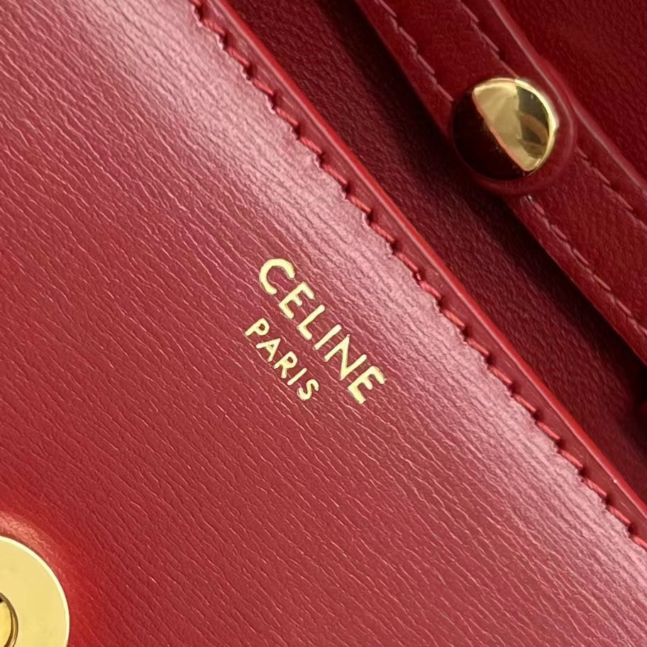 Top Quality Card Holder On Chain Triomphe Red For Women 4in/11cm 10J743DPV.27VD
