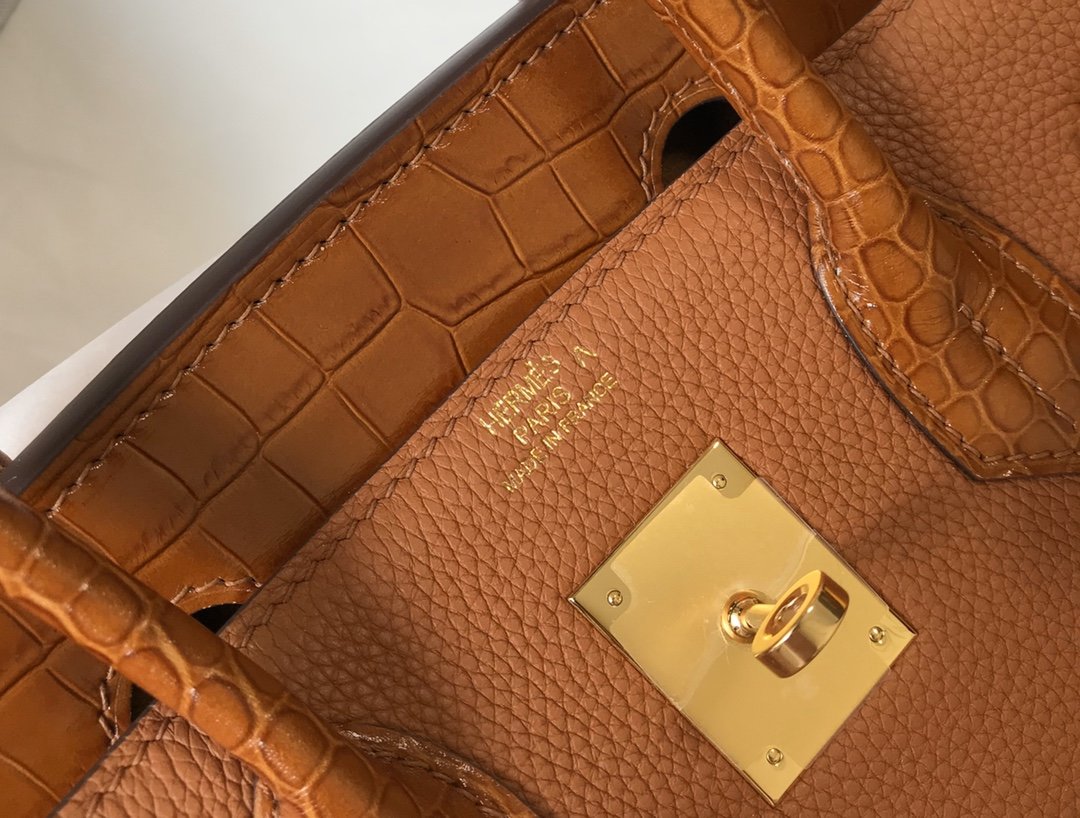 Top Quality Birkin Brown For Women Gold Toned Hardware 11.8in/30cm