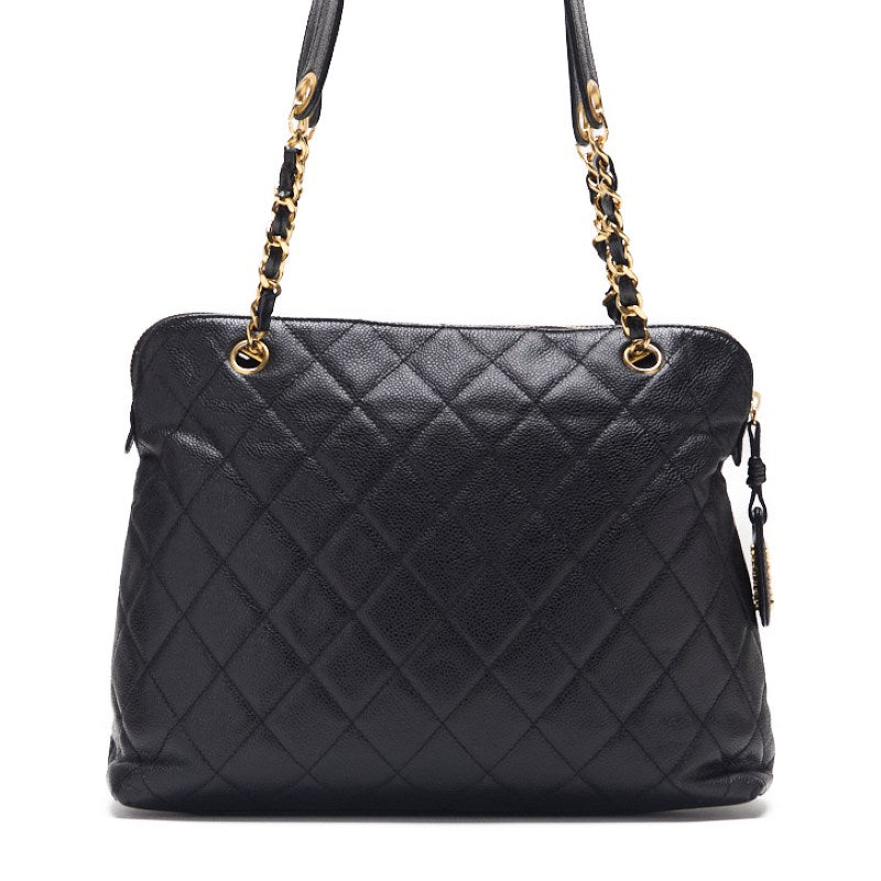 CHANEL / CHANEL Matrasse  Flap Double Chain Sder Caviar S Black   Shoulder Bag Lady Bag Hybrid ? Ship?  Yaboo Online