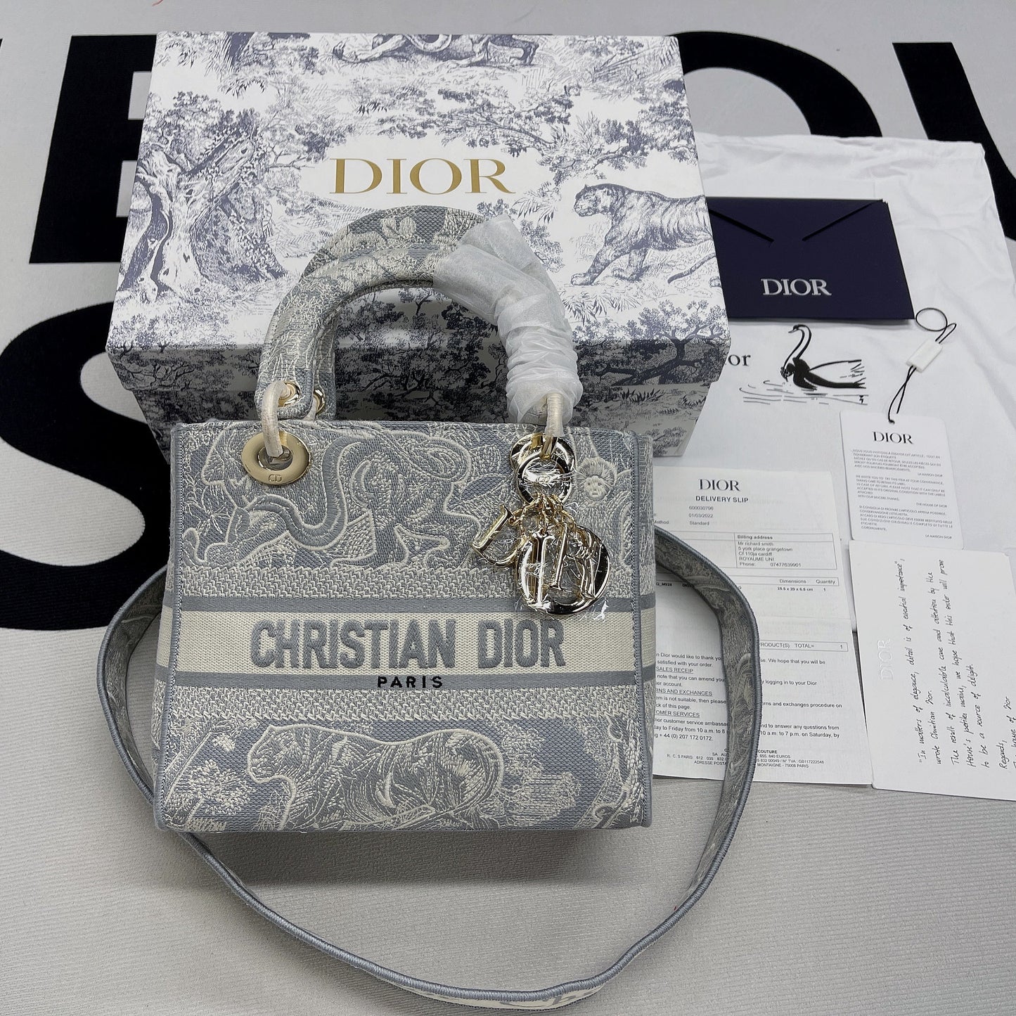 Top Quality MeTop Qualityum Lady D-Lite Bag Grey, For Women, Womens Handbags 24cm/9.5in CD