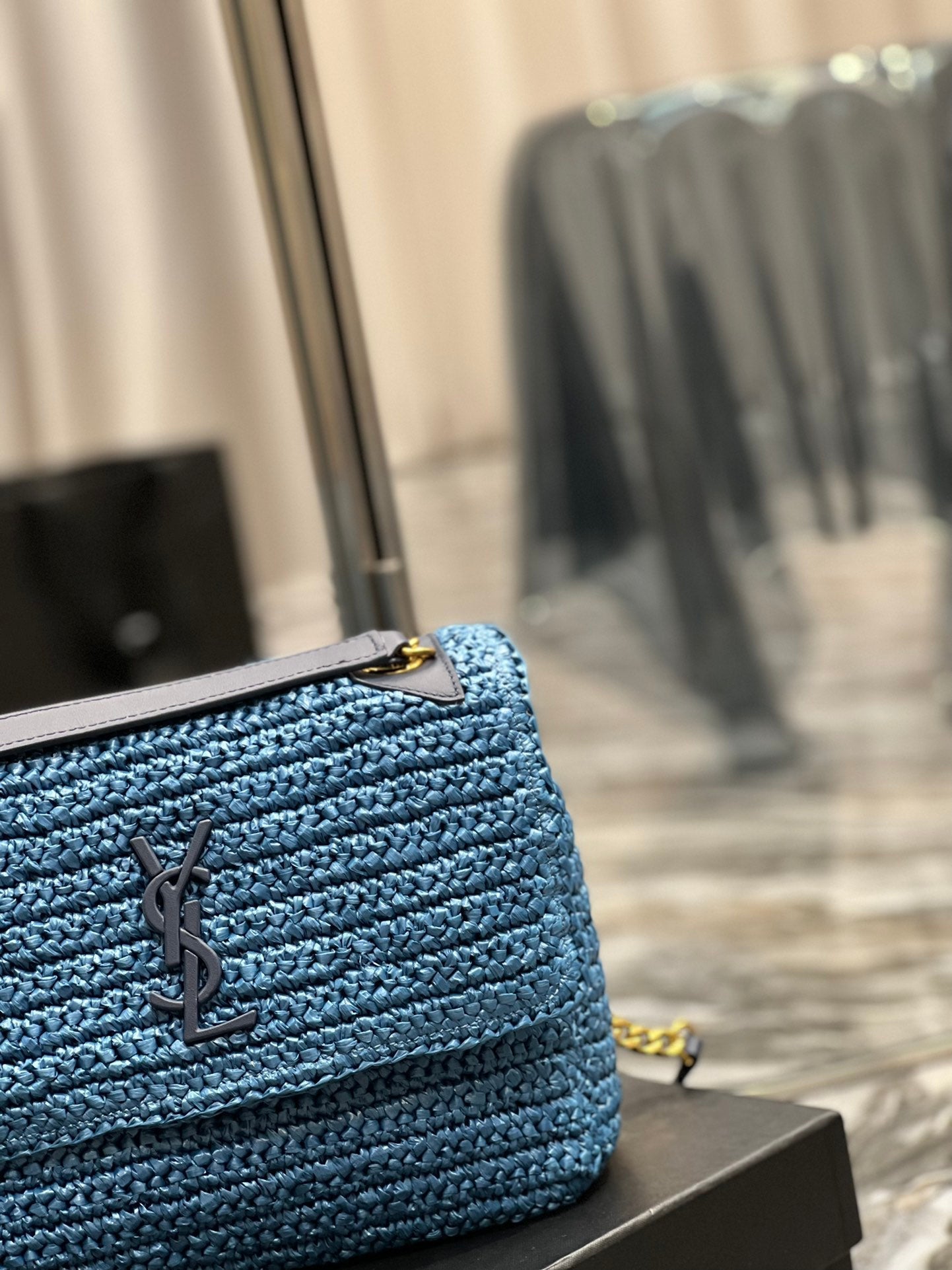YSSL Niki Medium Chain Bag In RaTop QualityTop Qualitya For Women 11in/28cm Blue YSL 633187Gucci66W4246