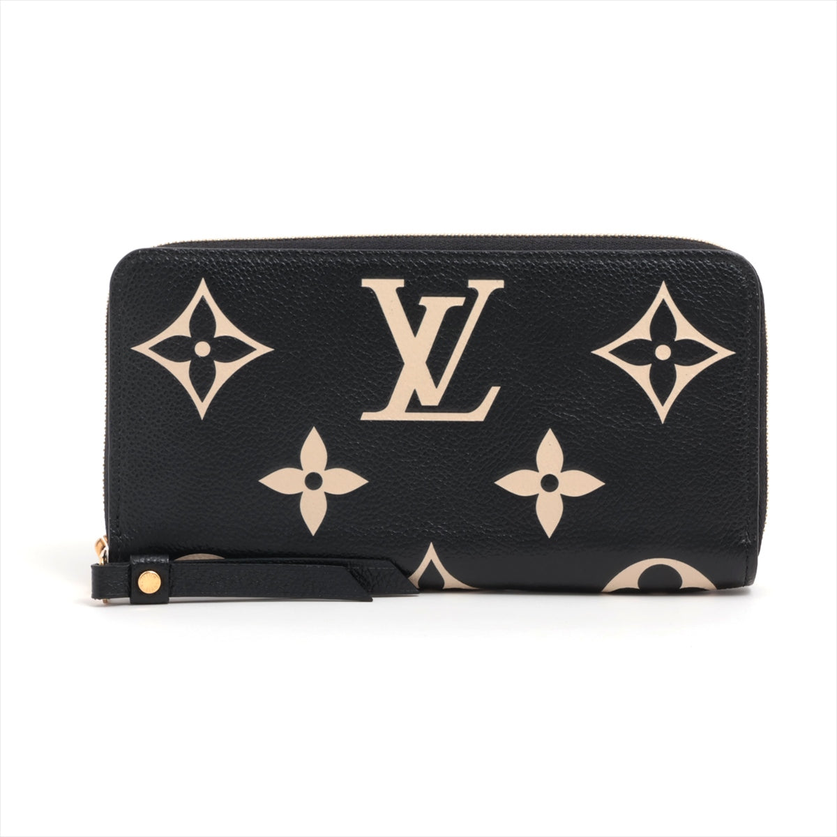 Louis Vuitton Bi-Color Monogram Amplant  Wallet M80481 NoirCreme Round Zip Wallet