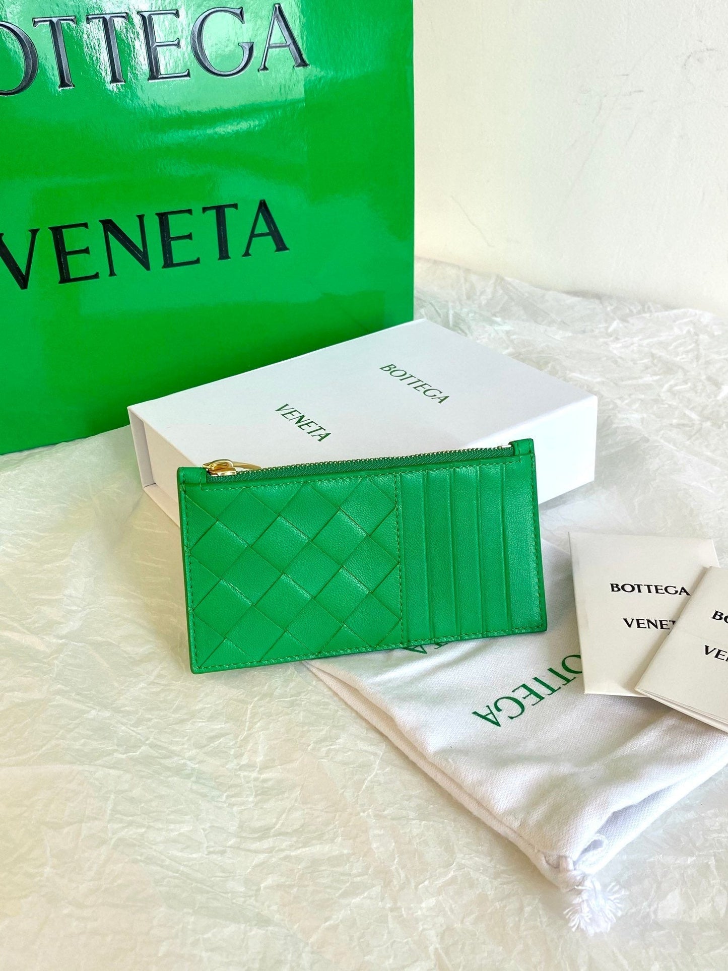 Top Quality Zipped Card Case Green, For Women, Women’s Bags 5.5in/14cm 666939VCPP33722