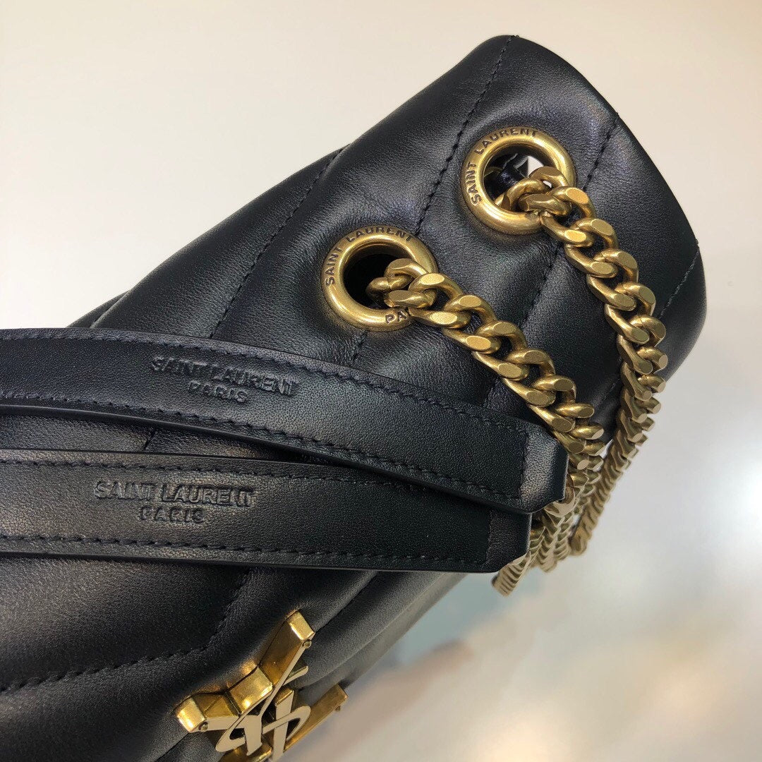 Top Quality Loulou Small Chain Bag In Matelassé "Y" Black For Women 9.8in/23cm YSL 494699DV7271000
