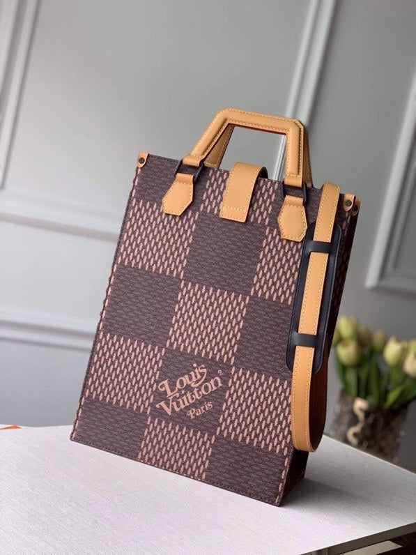 Top Quality Nigo Mini Tote Bag Damier Ebene And Monogram Canvas For Women, WoBags, Shoulder And Crossbody Bags 13.8in/35cm Top Quality N40355