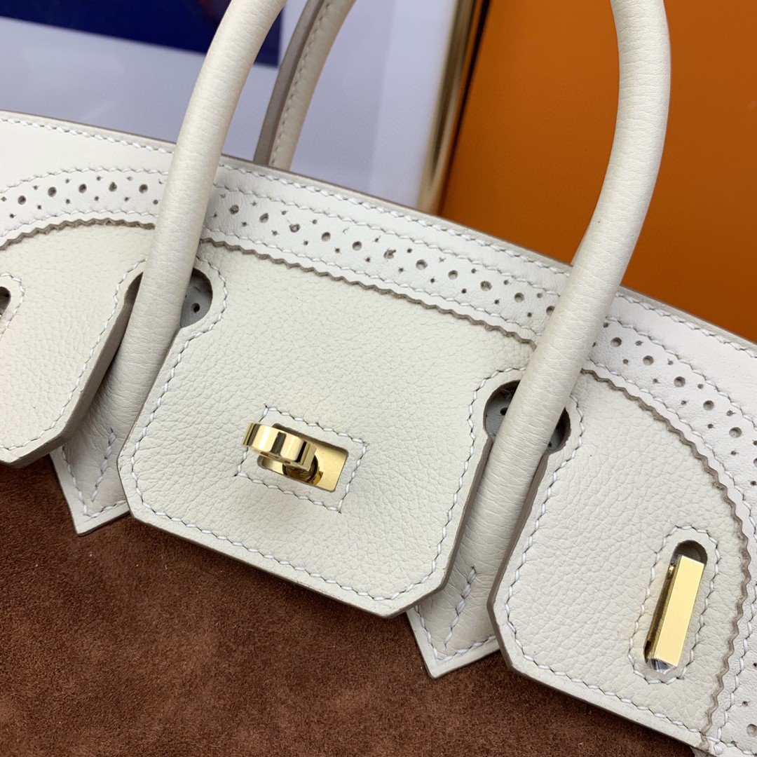 Top Quality Birkin Nata Swift Bi Color For Women Gold Toned Hardware 10in/25cm
