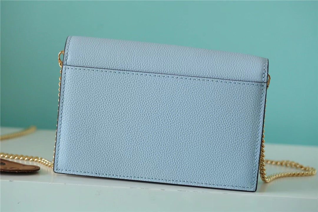 Top Quality Mylockme Chain Pochette Bleu Nuage Blue For Women,  Shoulder and Crossbody Bags 7.5in/19cm Top Quality M81436
