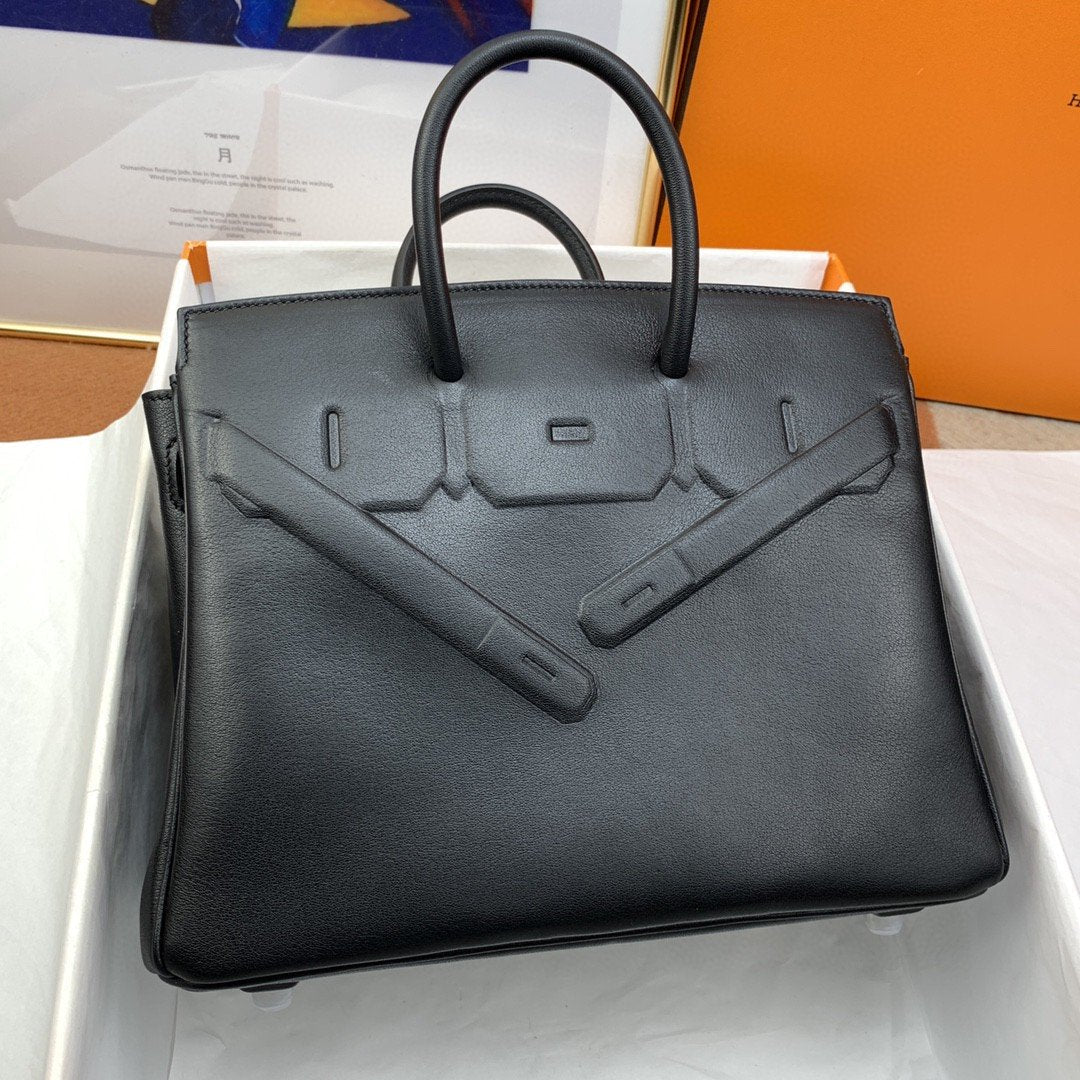 Top Quality Etoupe Shadow Birkin Black For Women 10in/25cm