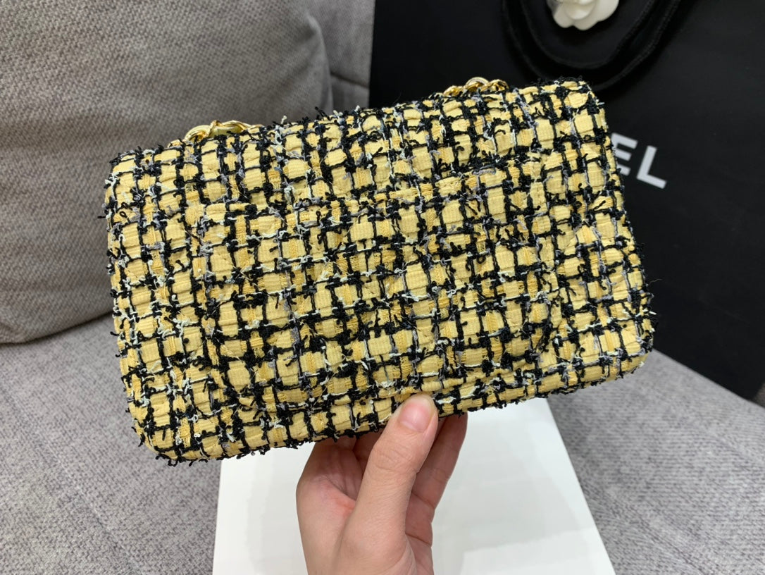 CHLMini Yellow Tweed Top Qualityap Bag For Women 20cm/7.5in