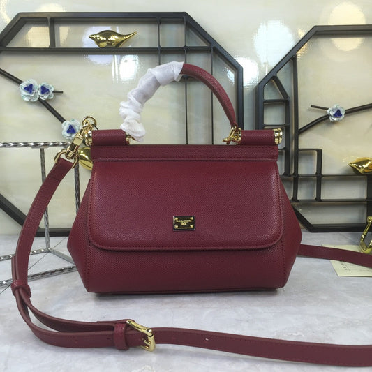 Top Quality MeTop Qualityum Sicily Handbag In Dauphine Burgundy For Women 10.2in/26cm Top Quality Top Quality4347A10018M073