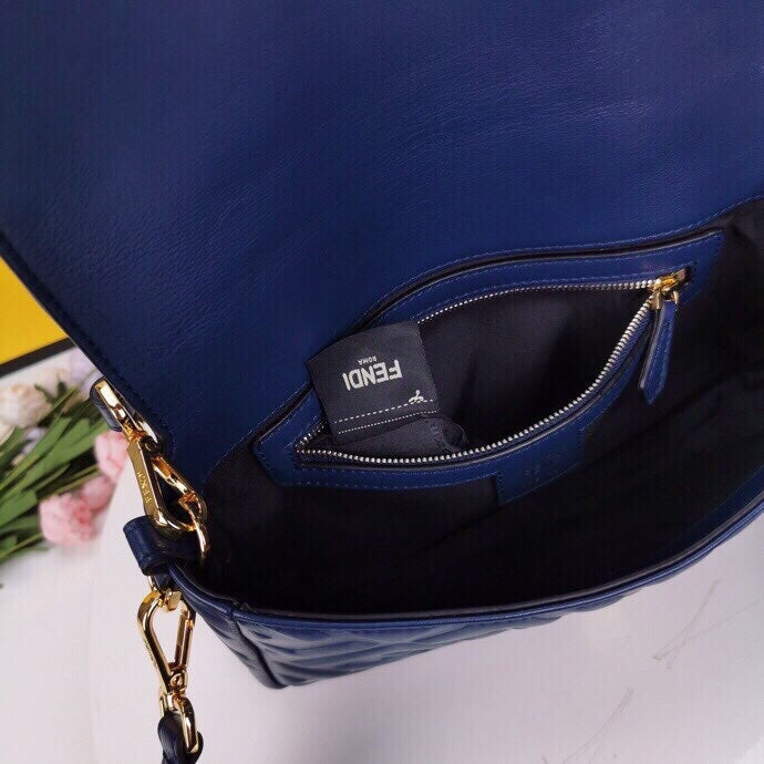 Top QualityTop Quality Baguette Chain Midi Medium Dark Blue Bag For Woman 26cm/10in