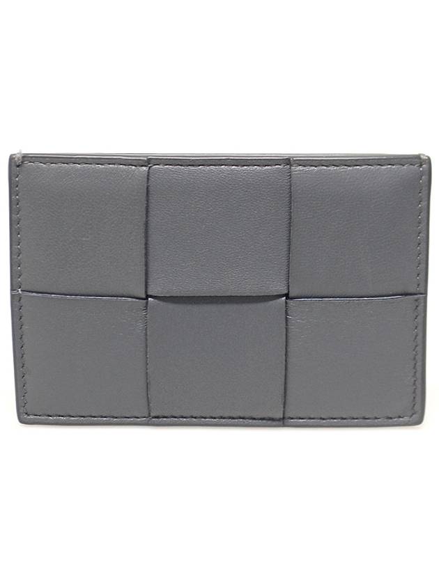 Luxury Bottega Veneta 649597 Gray Calfskin Intrecciato Card Holder