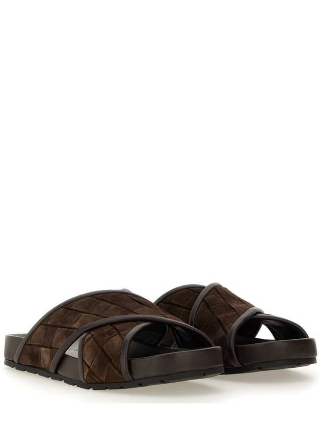 Luxury Bottega Veneta Tarik Suede Sandals Fondant