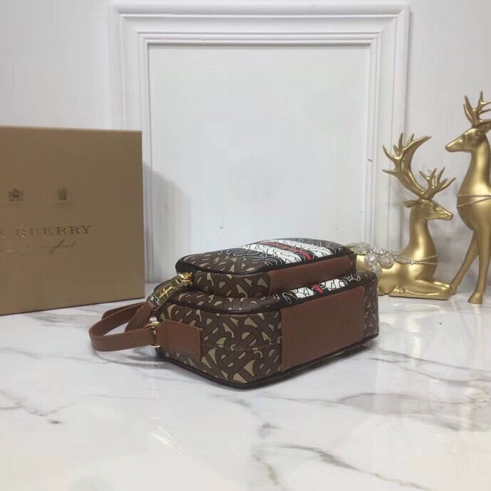 Top Quality Monogram Stripe E-Canvas Camera Bag Bridle Brown For Women, Bags 19.5cm/7.7cm