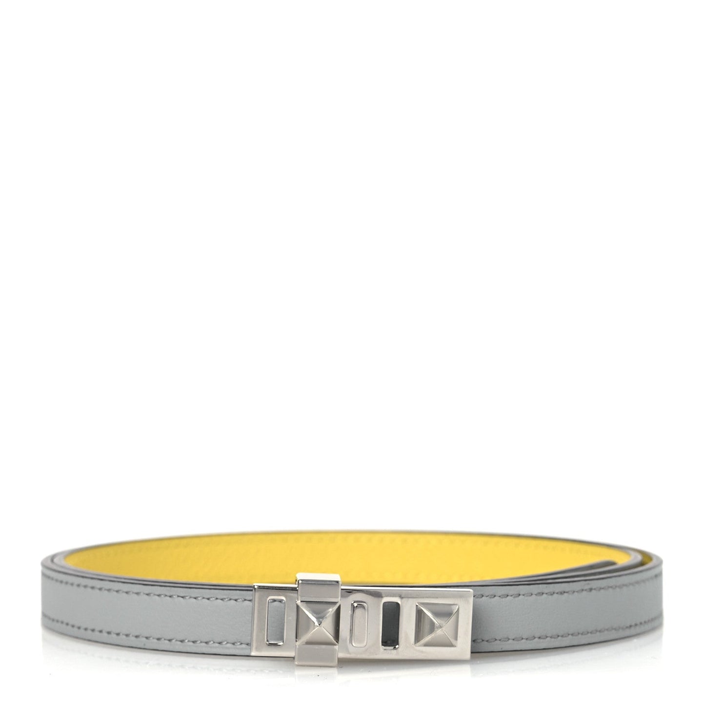 Hermes Swift Epsom 13mm Collier De Chien CDC Belt 75 30 Bleu Glacier Jaune De Naples